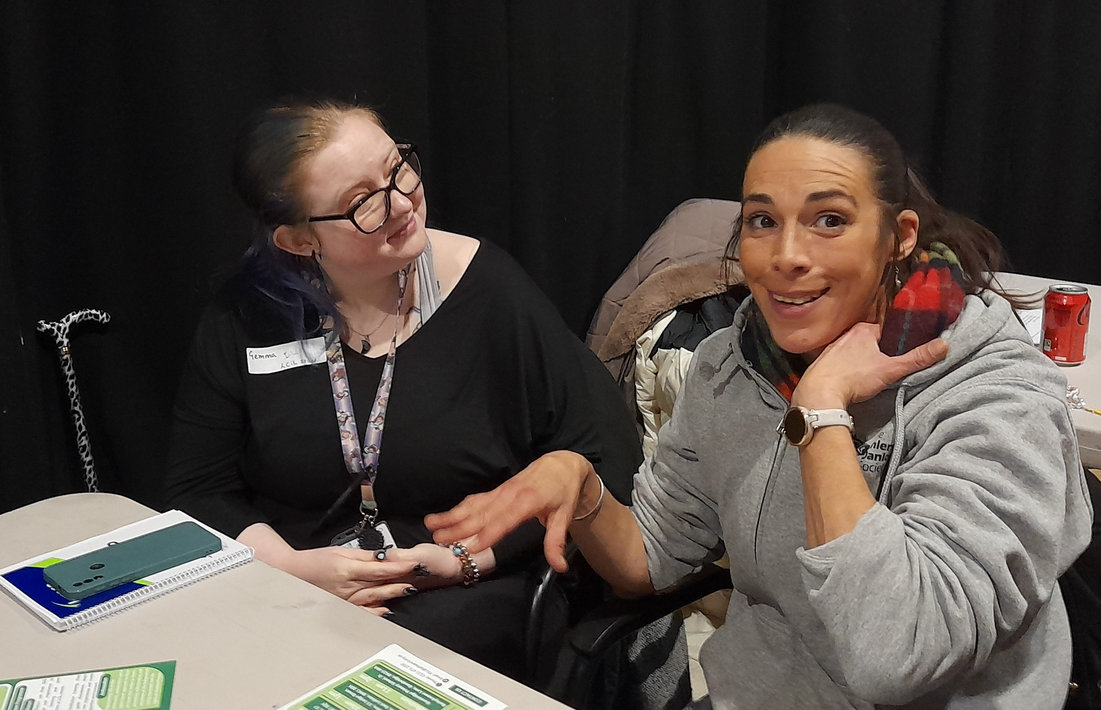 Image of Service User and LCiL staff at an LCiL event. Image representing PA service.